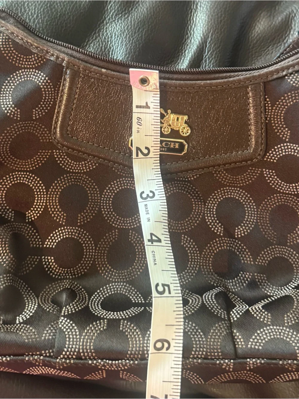 Coach Madison Op Art C Brown Signature Mini Hobo Shoulder Bag - Picture 13 of 14